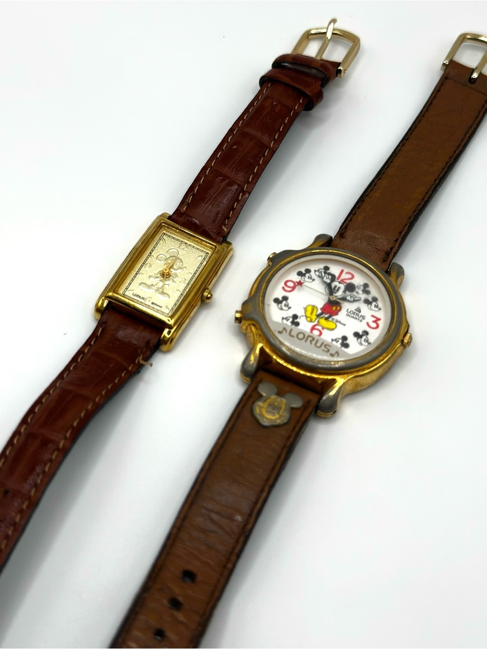 two vintage mickey mouse lorus seikos